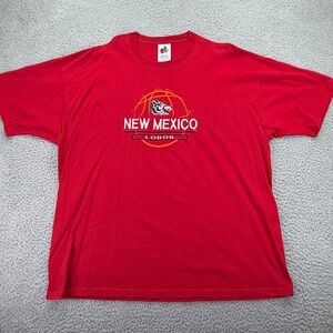 Vintage Midwest Embroidery New Mexico Lobos T-Shirt Mens XL Red Made in USA NCAA